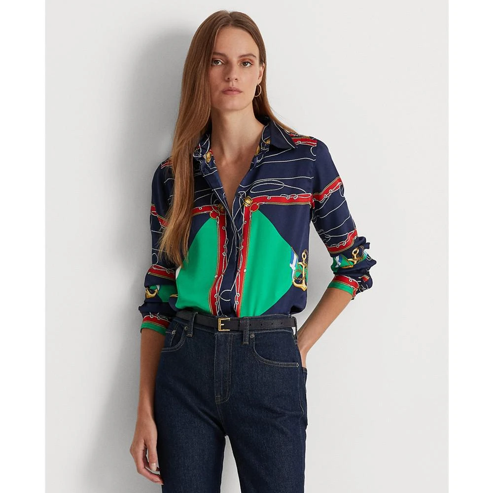 商品Ralph Lauren|Women's Nautical-Inspired Printed Top,价格¥565,第1张图片