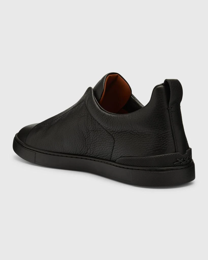 商品Zegna|Men's Triple Stitch Deerskin Leather Sneakers,价格¥8589,第5张图片详细描述