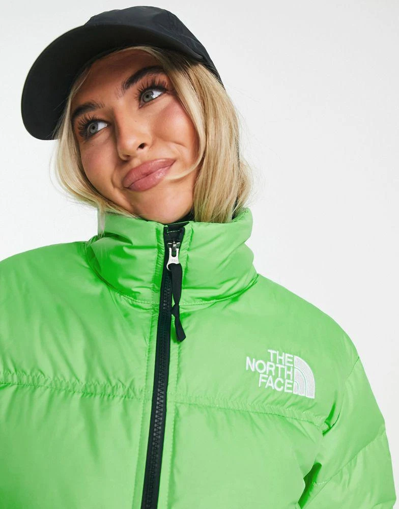 商品The North Face|The North Face Nuptse cropped down jacket in bright green,价格¥1439,第3张图片详细描述