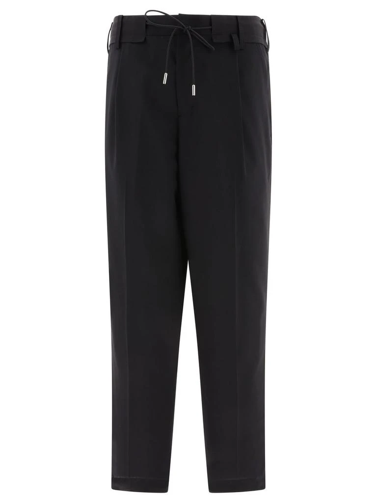 商品Sacai|Sacai Drawstring Mid-Rise Tapered Trousers,价格¥2587,第1张图片