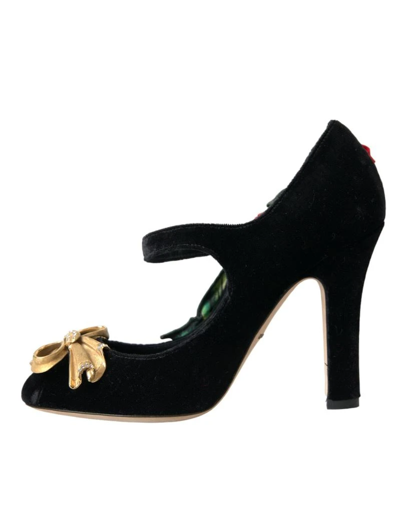 商品Dolce & Gabbana|Black Roses Crystal Brooch Mary Jane Shoes,价格¥4600,第5张图片详细描述