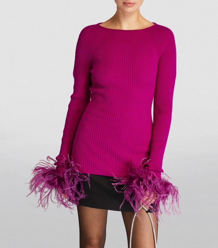 商品GIUSEPPE DI MORABITO|Wool Feather-Trimmed Sweater,价格¥5152,第3张图片详细描述