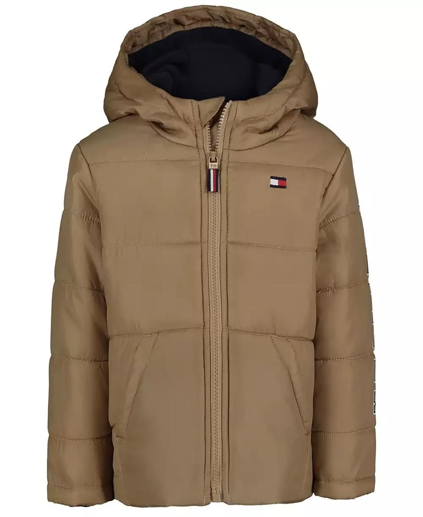 商品Tommy Hilfiger|Toddler and Little Boys Hilfiger Sleeve Graphic Puffer Jacket,价格¥317,第1张图片