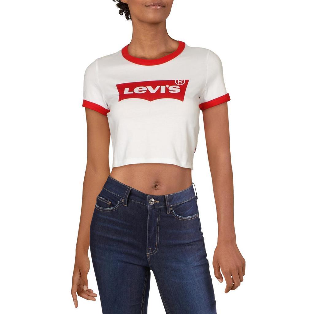 商品Levi's|Levi's Womens Juniors Cotton Crop T-Shirt,价格¥43,第3张图片详细描述