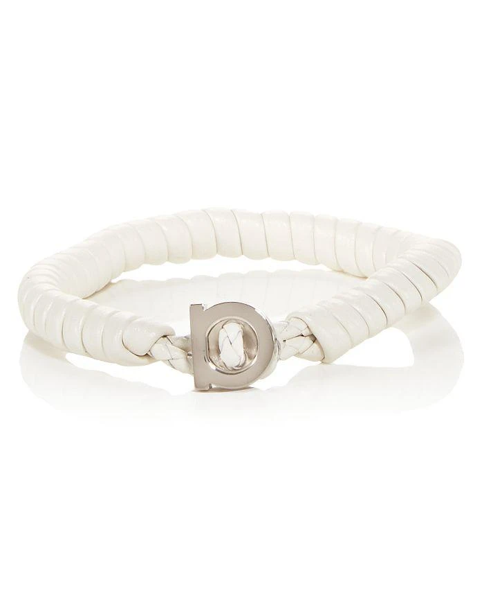 商品Salvatore Ferragamo|Salvatore Gancini Woven Leather Leather Bracelet ,价格¥1675,第1张图片
