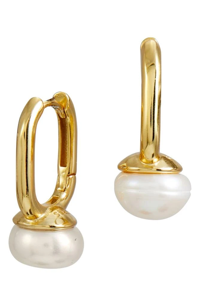 商品Savvy Cie Jewels|18K Yellow Gold Plated Sterling Silver 8mm Cultured Freshwater Pearl Drop Earrings,价格¥224,第1张图片