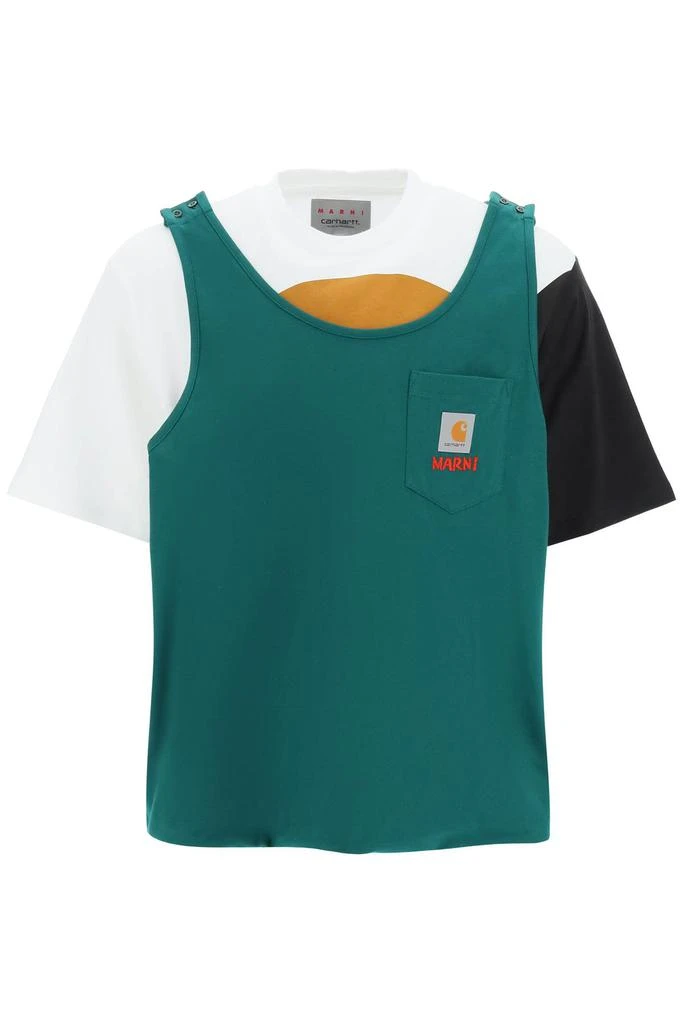 商品Marni|t-shirt with sewn-in tank top,价格¥964,第1张图片