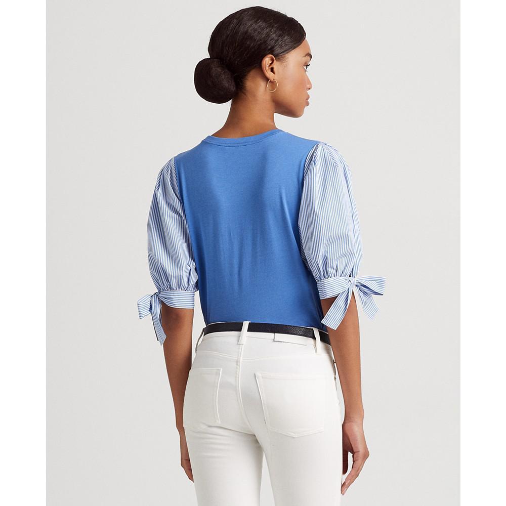商品Ralph Lauren|Women's Jersey Puffed Sleeve T-Shirt,价格¥731,第4张图片详细描述
