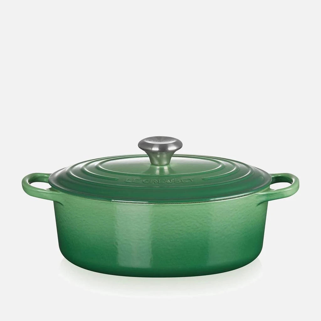 商品Le Creuset|Le Creuset Signature Cast Iron Oval Casserole - 27cm - Bamboo Green,价格¥2184,第1张图片