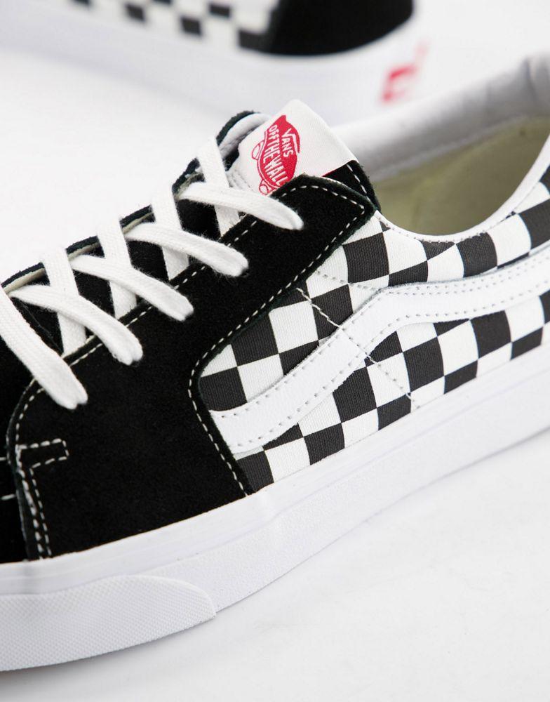 Vans Sk8-Low checkerboard suede trainers in black商品第2张图片规格展示