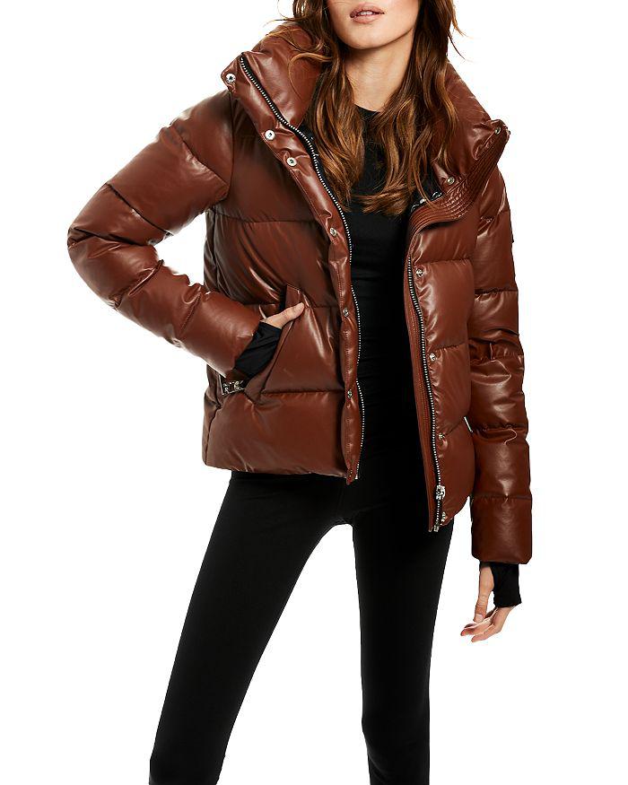 Isabel Faux Leather Puffer Coat商品第1张图片规格展示