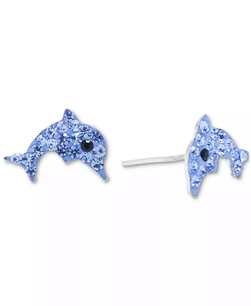 商品Giani Bernini|Crystal Pavé Dolphin Stud Earrings in Sterling Silver, Created for Macy's,价格¥132,第1张图片