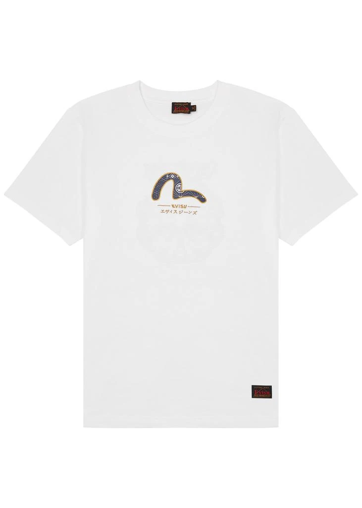 商品Evisu|Logo-embroidered cotton T-shirt,价格¥1200,第1张图片