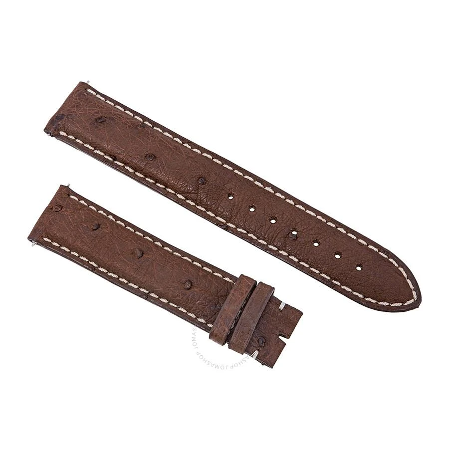 商品Hadley Roma|Matte Brown Ostrich Leather Strap,价格¥298,第1张图片