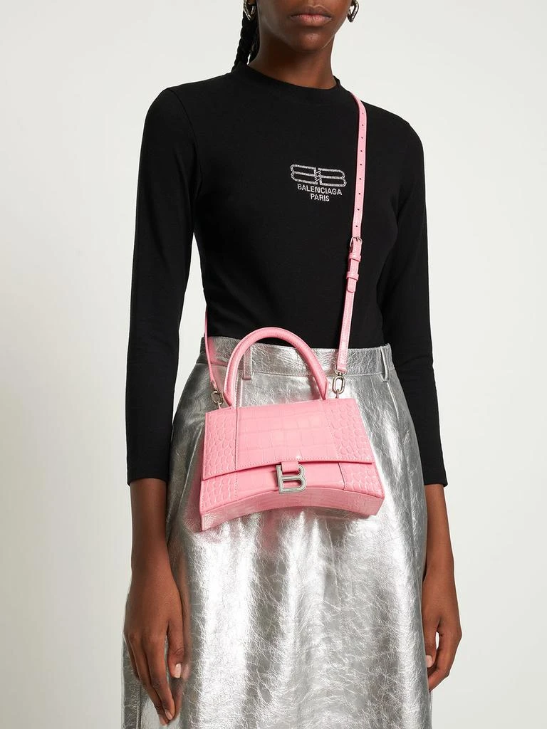 商品Balenciaga|Small Hourglass Embossed Leather Bag,价格¥16239,第1张图片详细描述