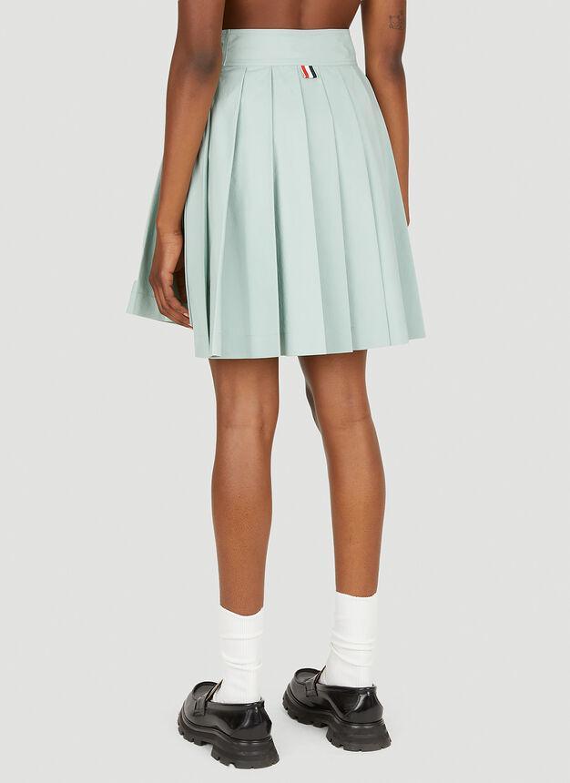 商品Thom Browne|Dropped Hem Pleated Mini Skirt in Green,价格¥8778,第6张图片详细描述