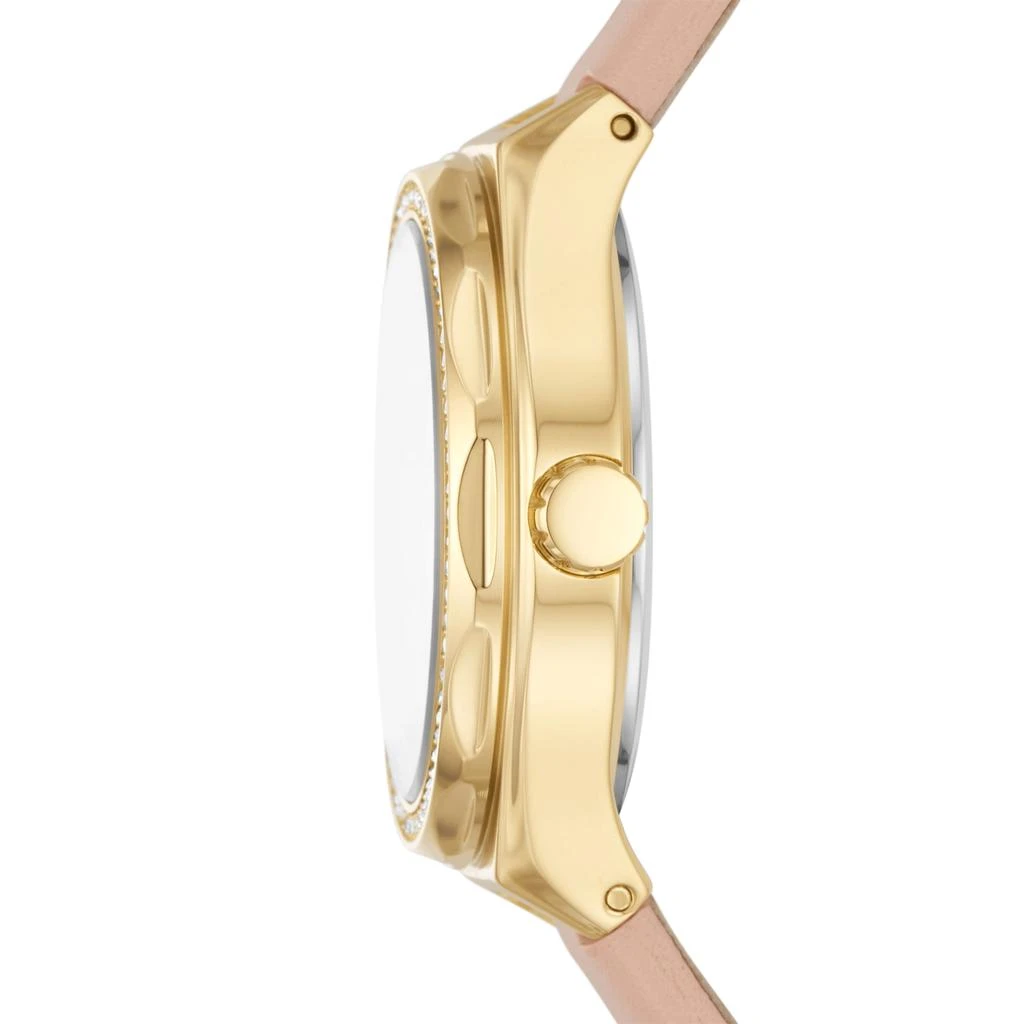 商品Fossil|Women's Eevie Three-Hand Date, Gold-Tone Stainless Steel Watch,价格¥338,第2张图片详细描述