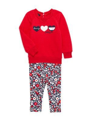 商品Tommy Hilfiger|Little Girl’s 2-Piece Sweatshirt & Floral Leggings Set,价格¥244,第1张图片