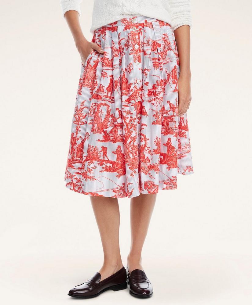 商品Brooks Brothers|Cotton Toile Flared Skirt,价格¥735,第4张图片详细描述