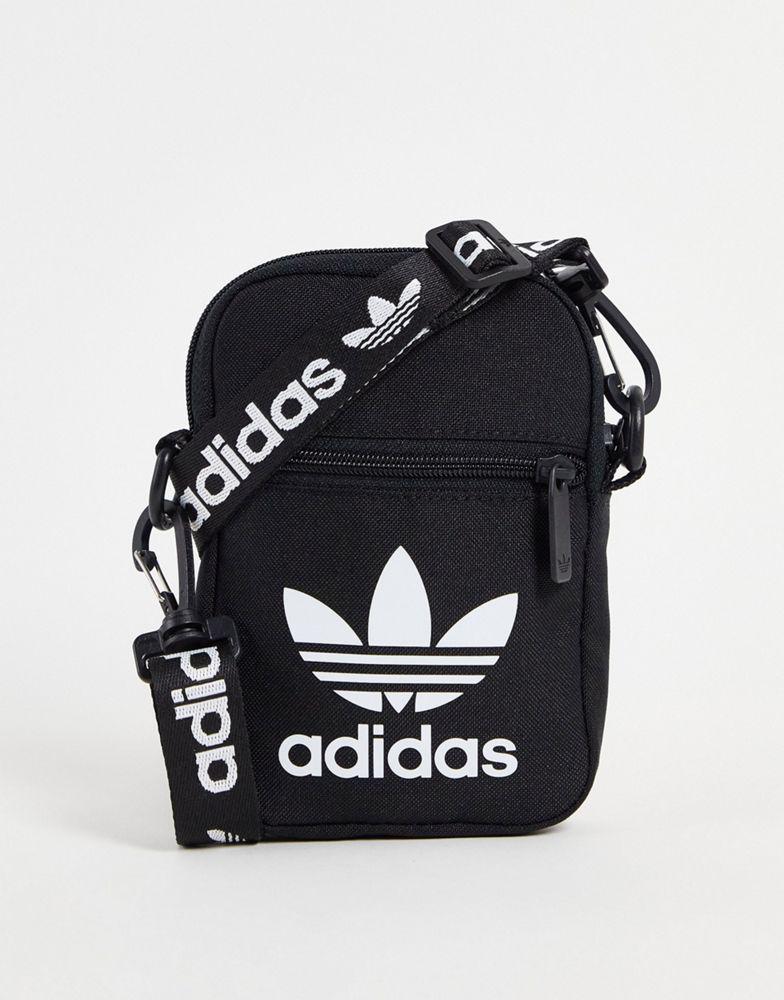 adidas Originals adicolor across body bag with branded strap in black商品第1张图片规格展示