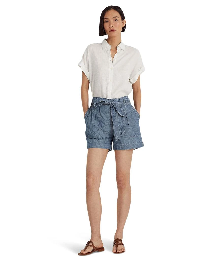 商品Ralph Lauren|Belted Chambray Shorts,价格¥731,第4张图片详细描述