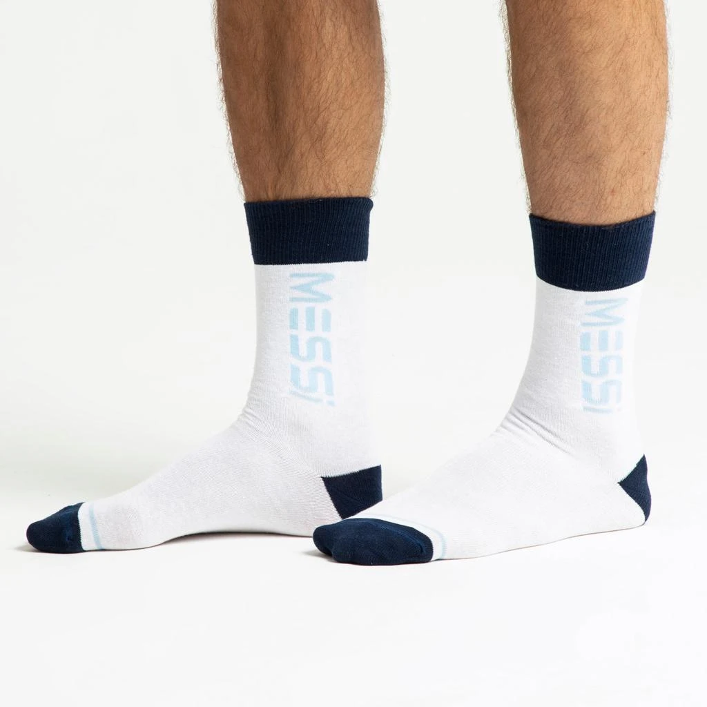 商品Marcyn|Messi White Side Logo Calf Socks,价格¥75,第1张图片