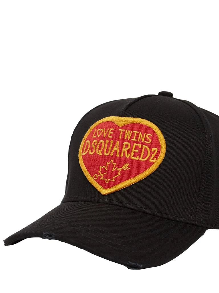 商品DSQUARED2|Patch Love Twins Cotton Gabardine Cap,价格¥986,第3张图片详细描述