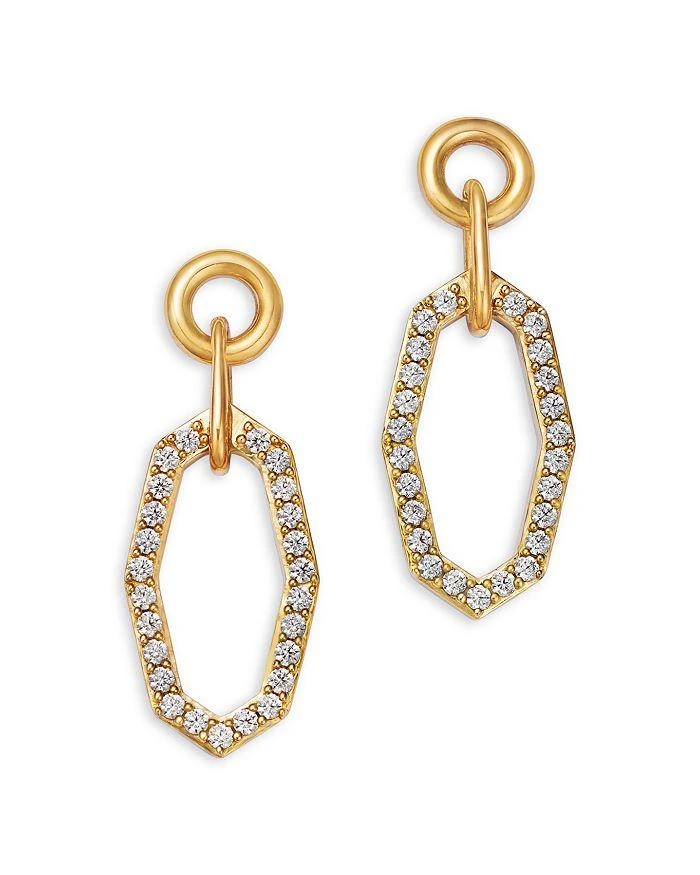 商品Bloomingdale's|Diamond Geometric Doorknocker Drop Earrings in 14K Yellow Gold, 0.5 ct. t.w.,价格¥11958,第1张图片