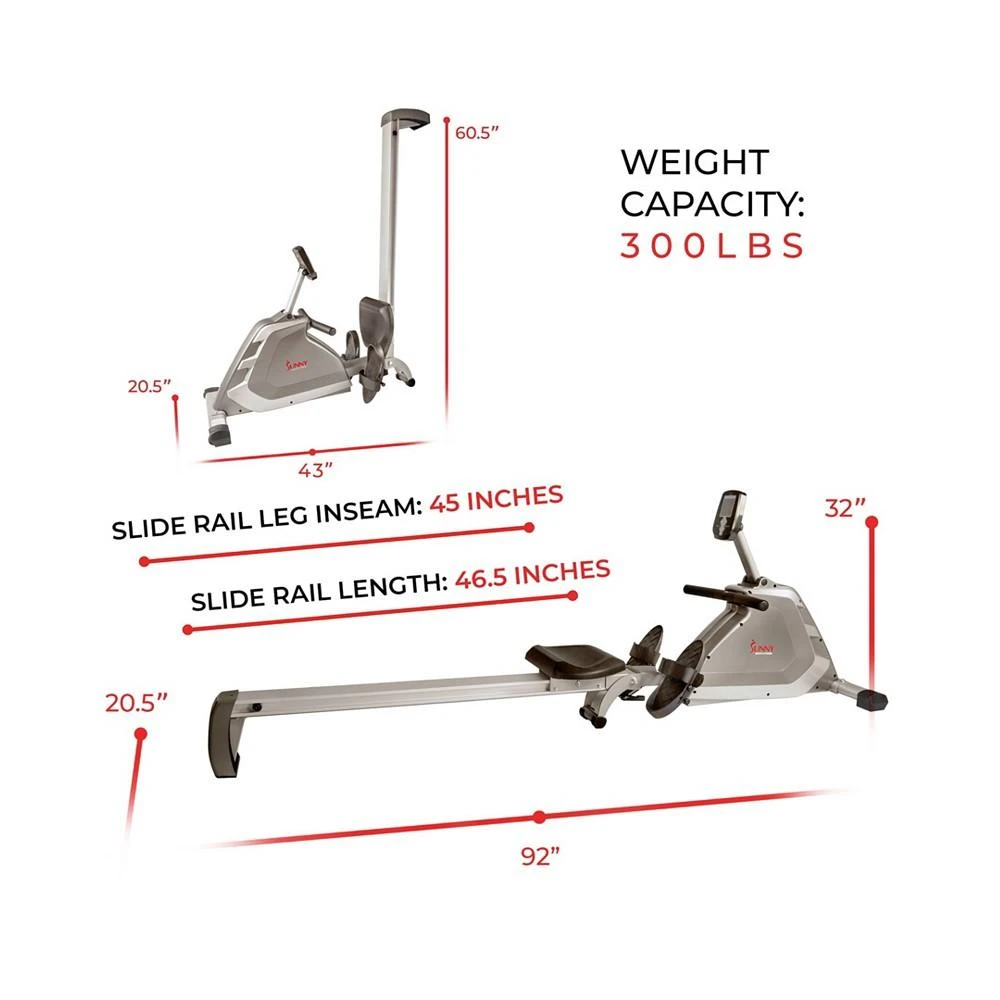 商品Sunny Health & Fitness|Sunny Health and Fitness Programmable Magnetic Rower,价格¥5499,第5张图片详细描述