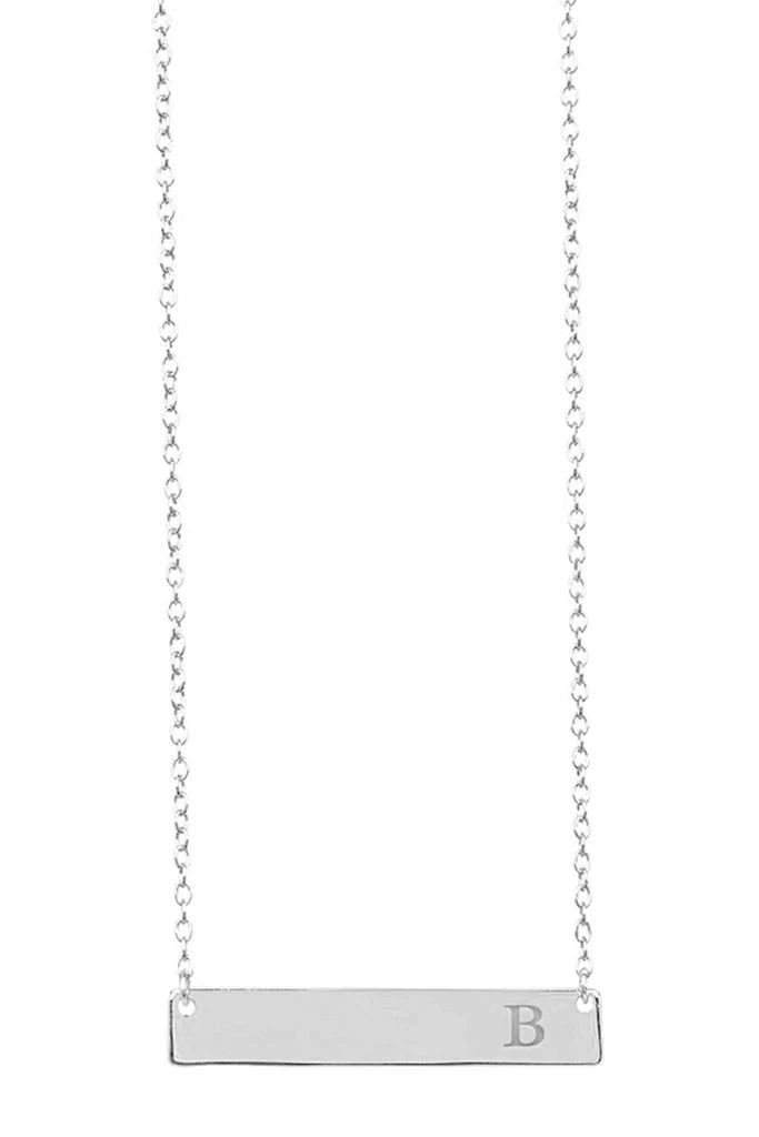 商品Sterling Forever|14K White Gold Vermeil Initial Bar Necklace,价格¥190,第1张图片