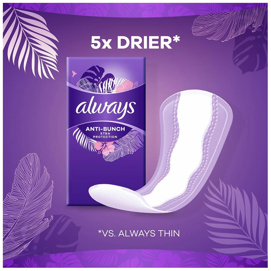 商品Always|Anti-Bunch Xtra Protection Daily Liners Unscented, Long Absorbency,价格¥52,第2张图片详细描述