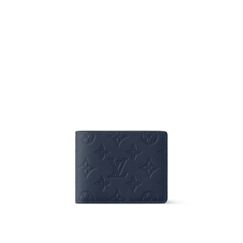商品Louis Vuitton|【预售十天】路易威登 25新款 Multiple男士海军蓝老花小牛皮短款钱包 M14787,价格¥5507,第1张图片
