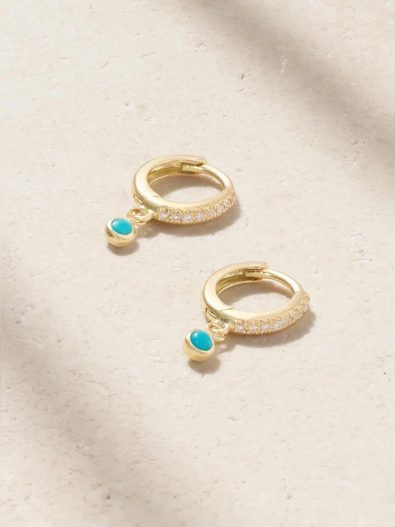 商品Jennifer Meyer|18k 黄金、钻石、绿松石耳环,价格¥11962,第1张图片