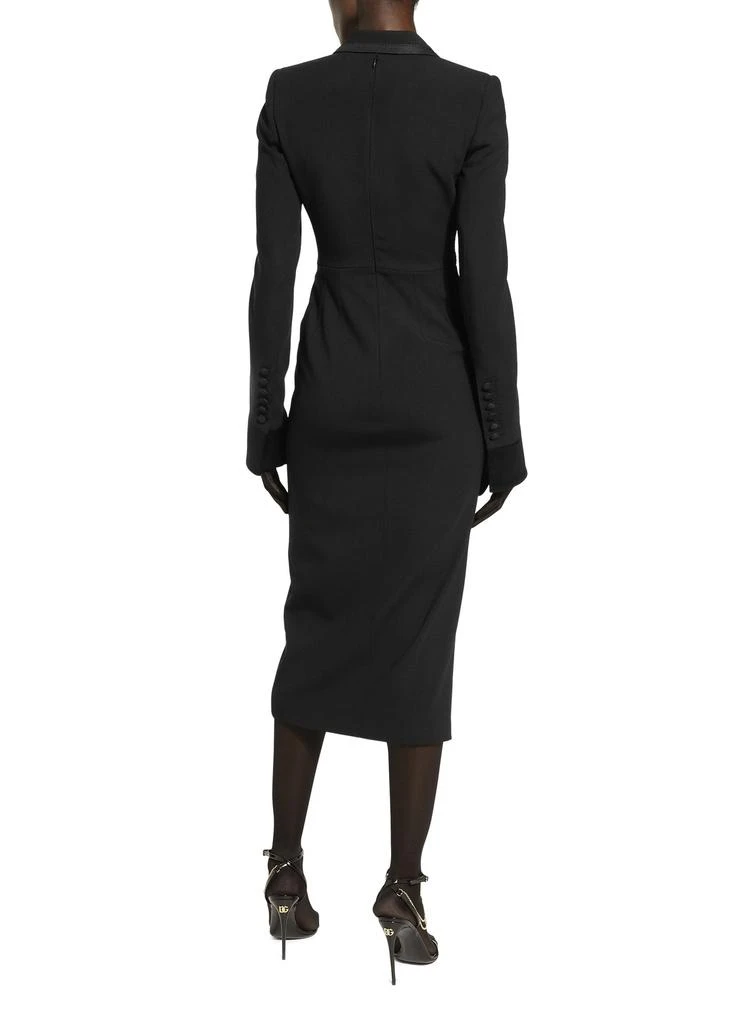 商品Dolce & Gabbana|弹力羊毛长袍式中长披风连衣裙,价格¥26814,第3张图片详细描述