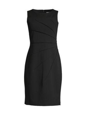 商品Calvin Klein|​Side Pleated Sleeveless Pencil Dress,价格¥345,第5张图片详细描述