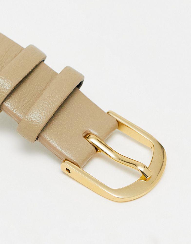 商品Casio|Casio LA680 leather band gold plated watch in nude and gold,价格¥440,第6张图片详细描述