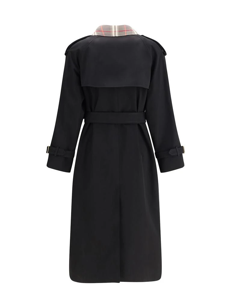 商品Burberry|Castleford Long Trench Coat With Check Collar,价格¥17606,第2张图片详细描述