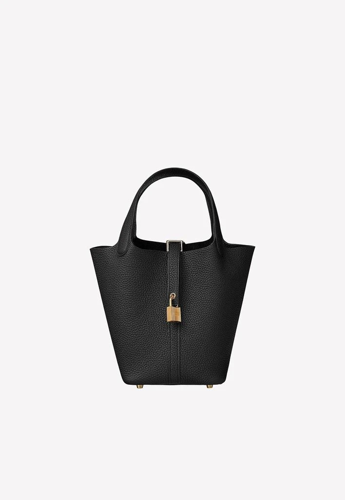 商品Hermes|Picotin Lock 18 in Black Taurillon Clemence with Gold Hardware,价格¥46181,第1张图片