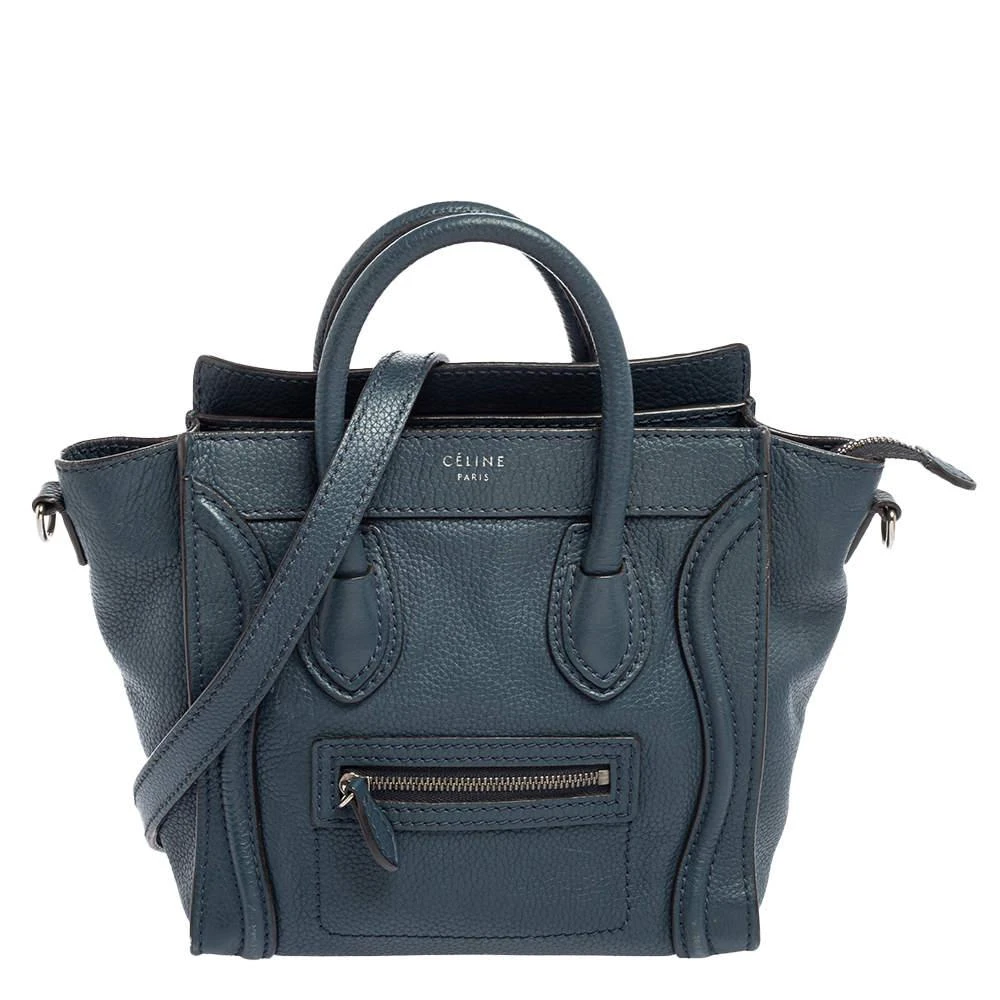 商品[二手商品] Celine|Céline Blue Leather Nano Luggage Tote,价格¥4703,第1张图片