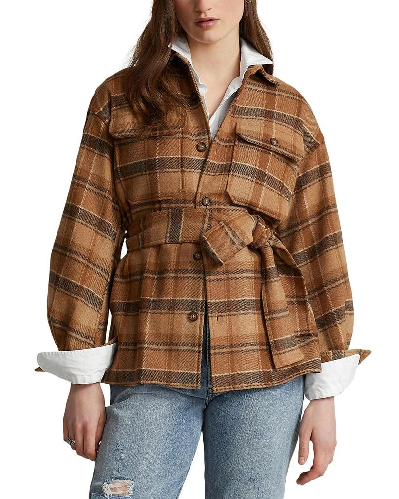 商品Ralph Lauren|Plaid Belted Shirt Jacket,价格¥1368,第1张图片