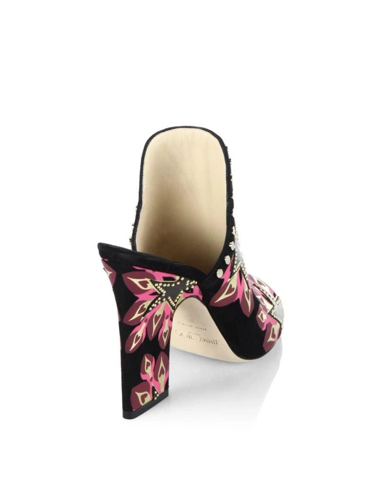 商品Jimmy Choo|Hustle 100 Embellished Suede Mules,价格¥3822,第2张图片详细描述