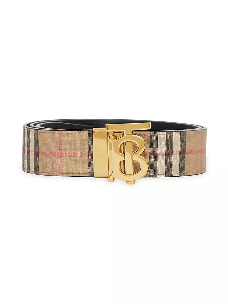 商品Burberry|Monogram TB Buckle Plaid Belt,价格¥4350,第1张图片