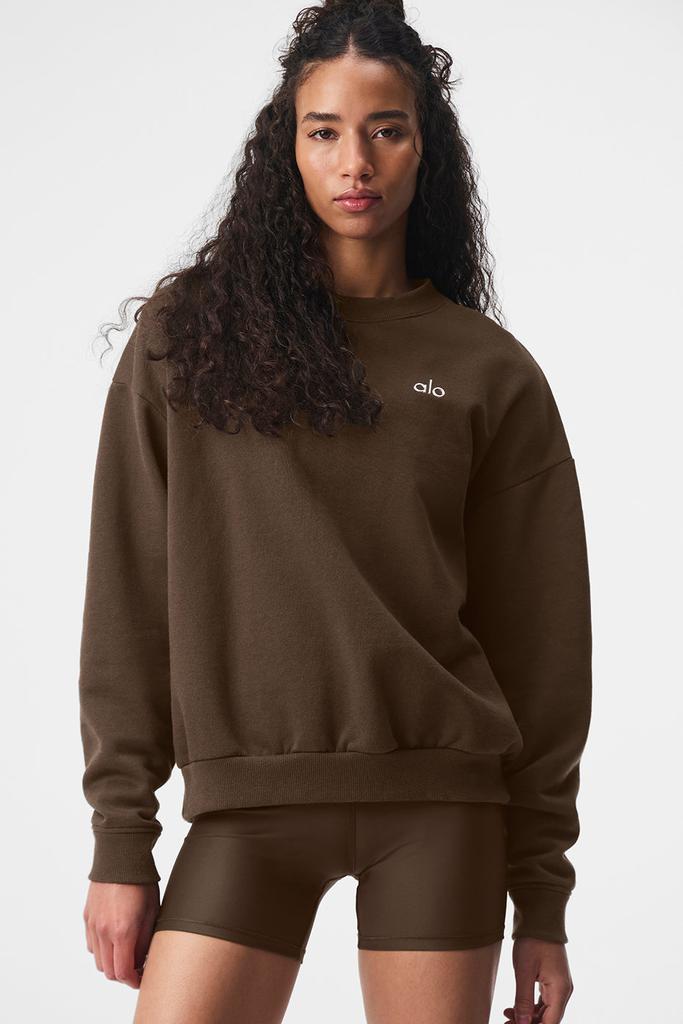 Alo Accolade Crew Neck Pullover - Espresso - Hoodies - Compare