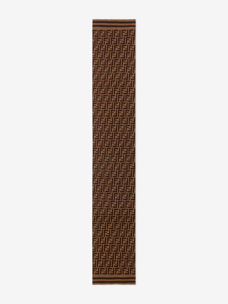 商品Fendi|Fendi Kids Wool Logo Scarf in Brown,价格¥1832,第2张图片详细描述