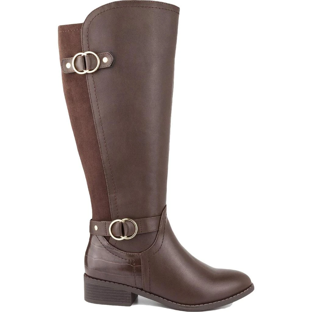 商品Karen Scott|Karen Scott Womens Leandraa Faux Leather Wide Calf Knee-High Boots,价格¥138,第4张图片详细描述