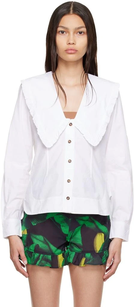 商品Ganni|White Organic Cotton Shirt,价格¥417,第1张图片