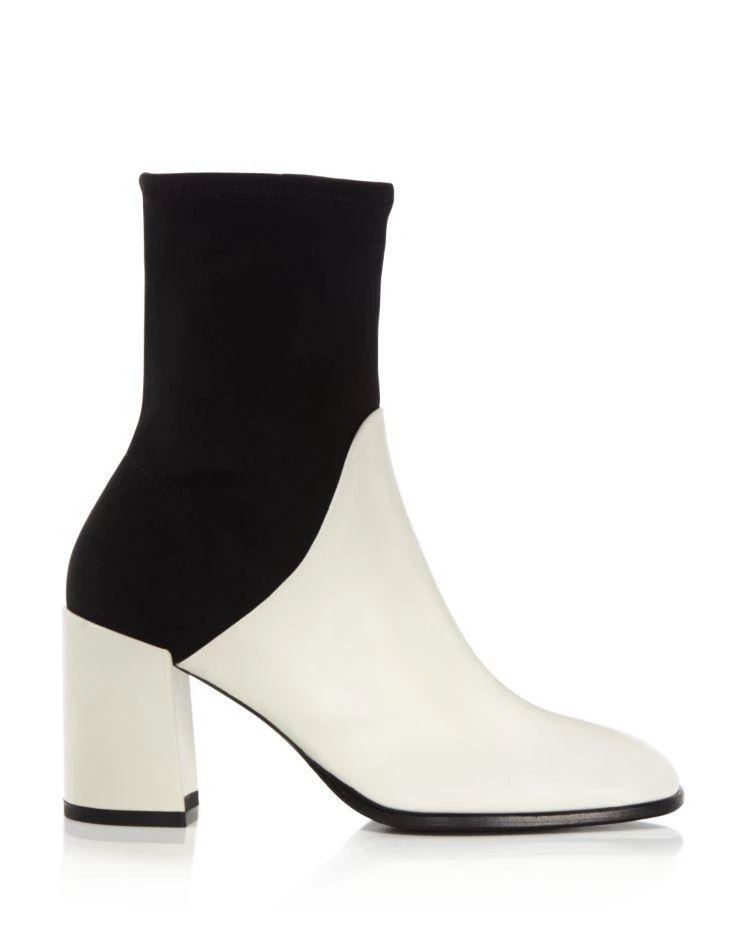 商品Via Spiga|Devon Leather and Stretch Sock Booties - 100% Exclusive ,价格¥1283,第2张图片详细描述