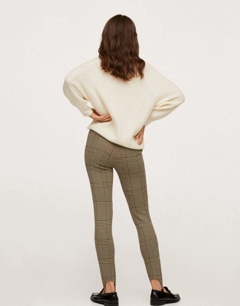 商品Mango|Mango stirrup leggings in brown winter check,价格¥126,第2张图片详细描述