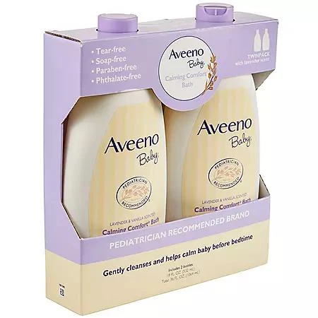 商品Aveeno|婴儿镇静沐浴液(18 fl. oz., 2只装),价格¥144,第3张图片详细描述