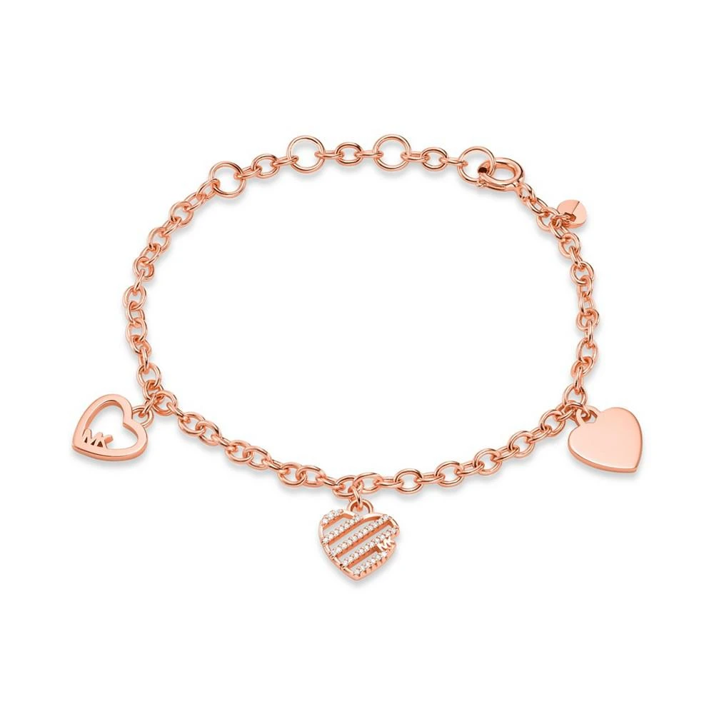 商品Michael Kors|Sterling Silver Open Heart Charm Bracelet and Available in Silver, 14K Rose-Gold Plated or 14K Gold Plated,价格¥1032,第1张图片